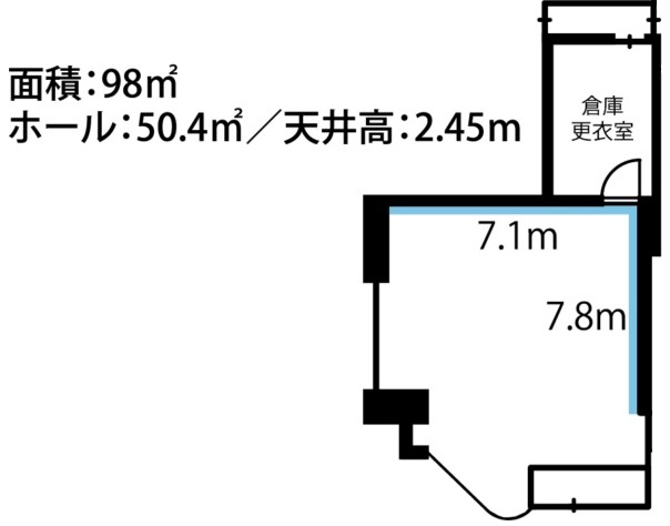 秋葉原のレンタルスタジオ『スクエアスタジオ』の図面